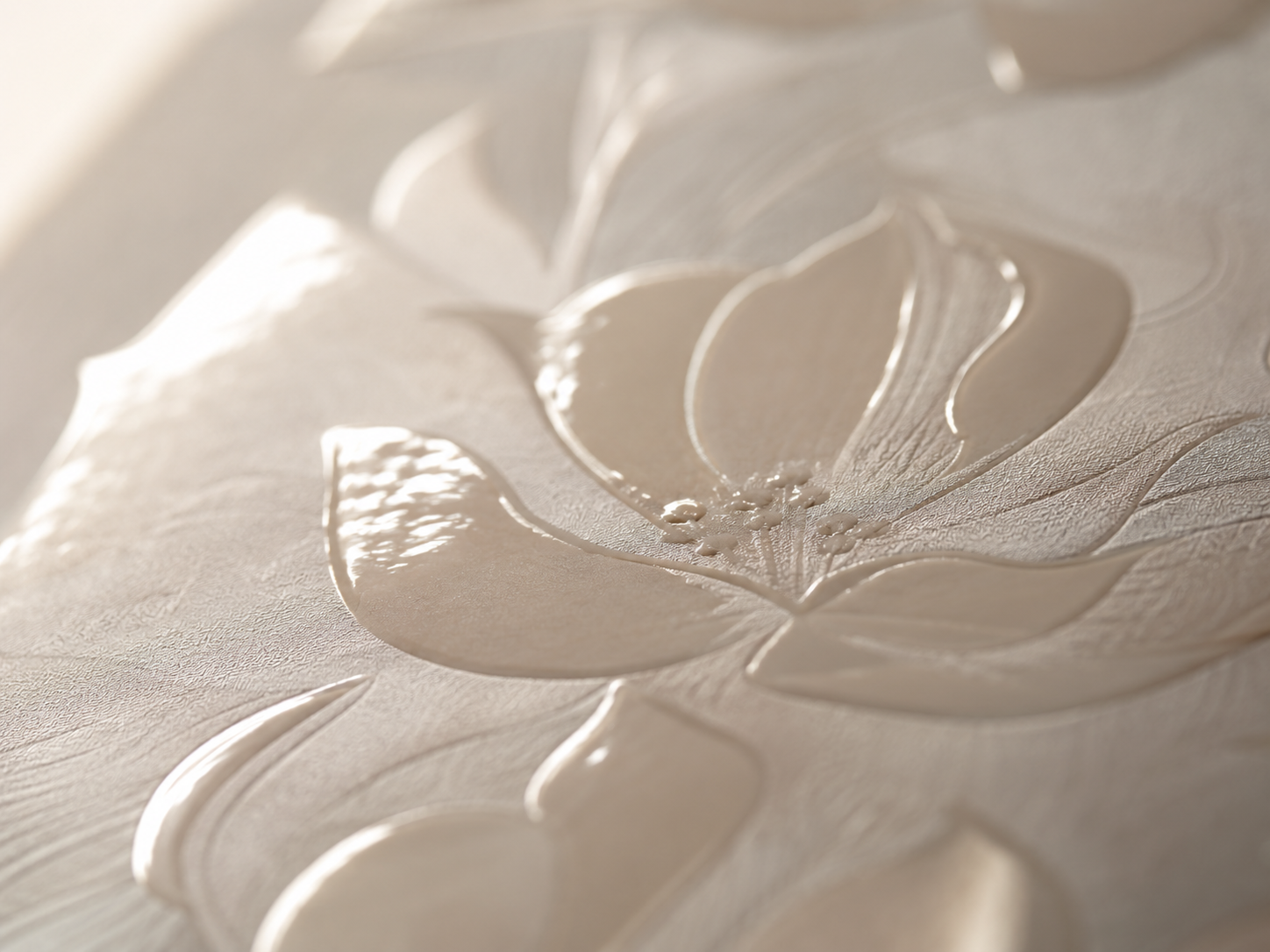 Raised UV thick gloss texture macro close-up