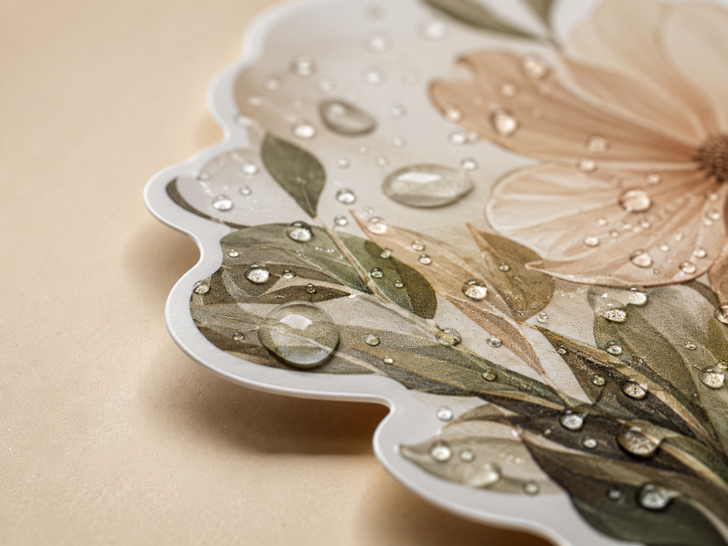 Custom shape waterproof vinyl sticker macro close-up