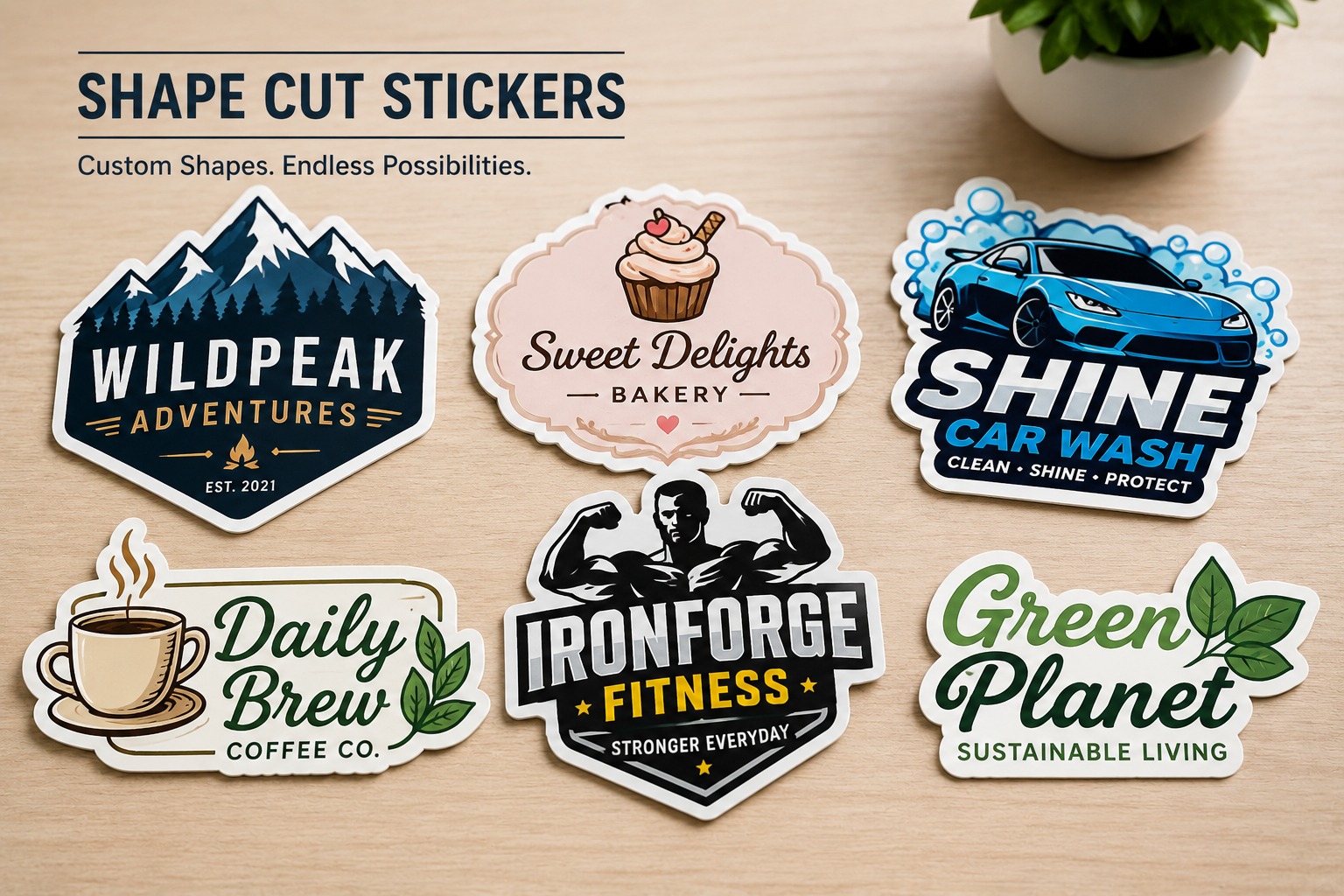 Precision shape cut stickers by Graficative